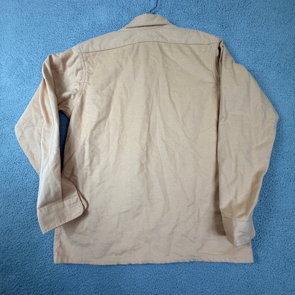 Vintage L.L. Bean Chamois Cloth Shirt Mens Tan Cotton Button Front USA‎ Made - Picture 8 of 9